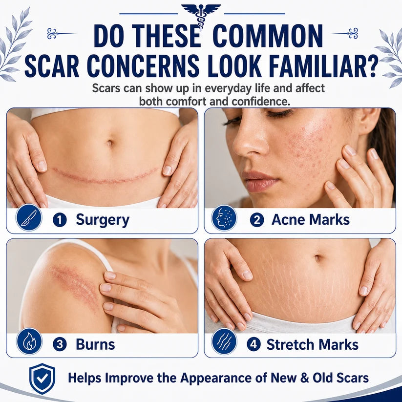 Scar before and after appearance