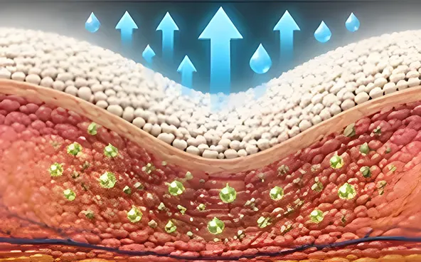 Dries and protects skin folds