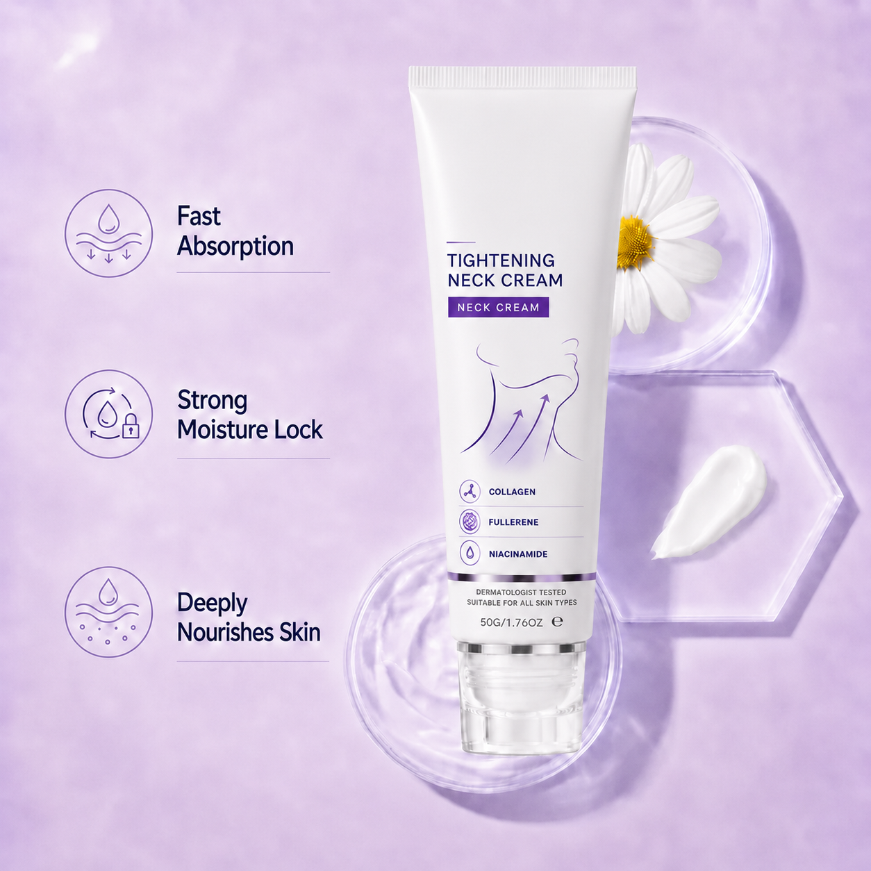 ✨ Instant Neck Lift Cream — 🧴 Infused with Retinol & Hyaluronic Acid | Firms the Neck, Reduces Wrinkles & Double Chin